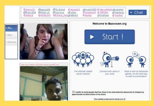 Bazoocam.com website similar to freechatnow