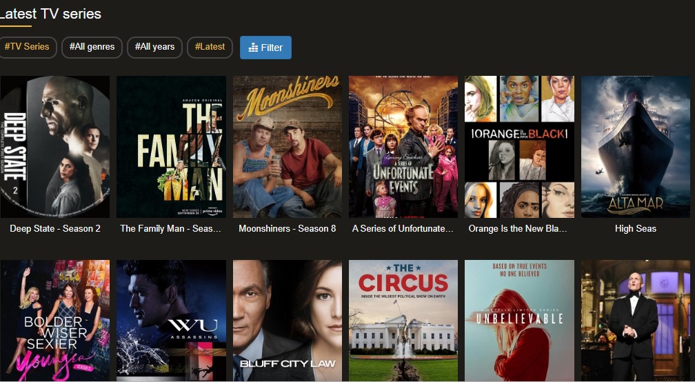 Stream latest TV shows in Movieninja like Projectfreetv