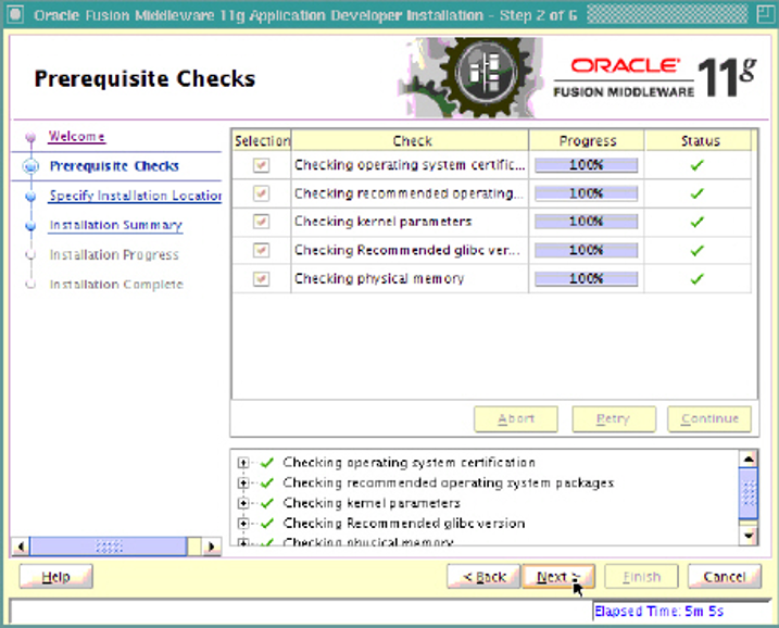Prerequisite checks